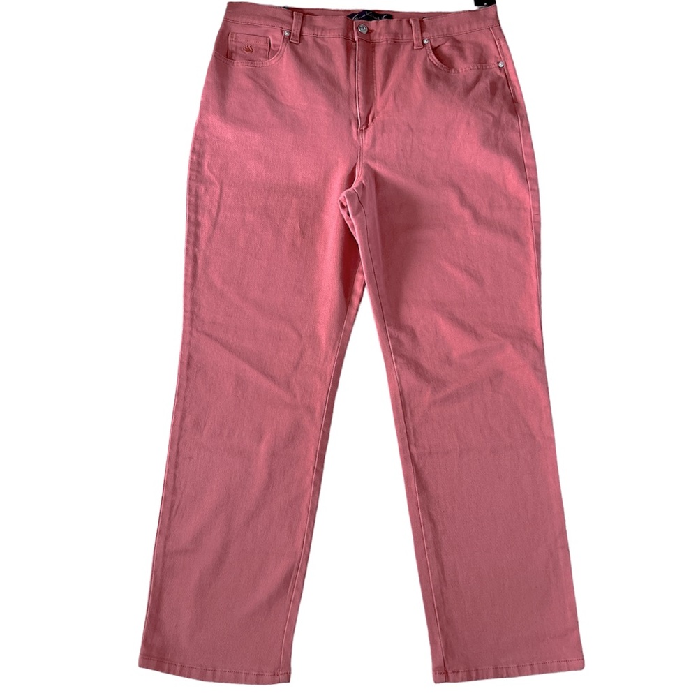 Gloria Vanderbilt Women’s Classic Coral color  stretch Jean tapered leg size 18